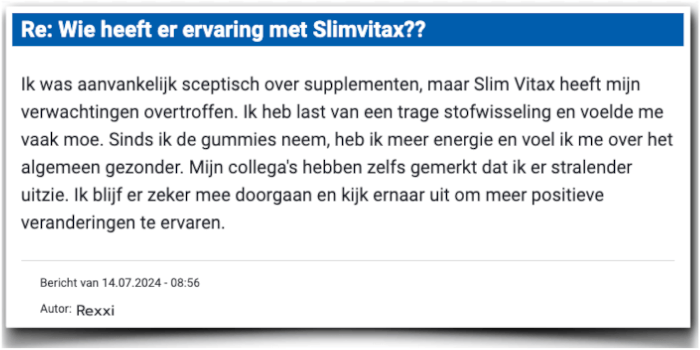 Ervaring met Slim Vitax